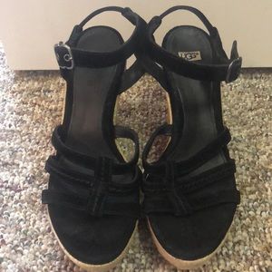 UGG Wedge Sandals BLK
